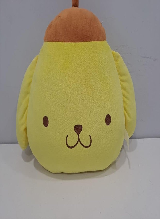 هالو كيتي وسادة هيلو كيتي PPI-HKF-019، وسادة بومبومبورين ثلاثية الأبعاد، وسادة من القماش الناعم، ألعاب ناعمة، وسادة للأطفال، قطع ديكور للمنزل، مناسبة لأطقم الكنب والكراسي، وسادة ناعمة مقاس 16 بوصة (أصفر) - Image 1